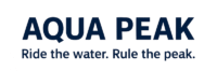 Aqua Peak logó szöveges változat, Ride the water. Rule the peak. szlogennel